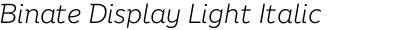 Binate Display Light Italic